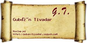 Gubán Tivadar névjegykártya